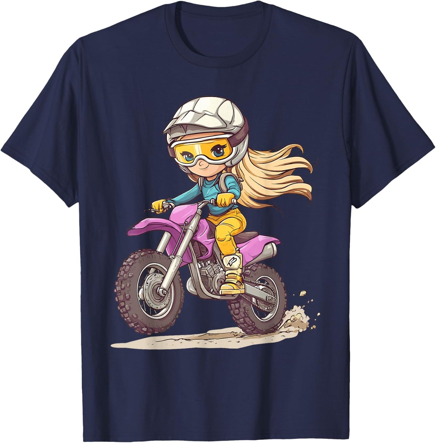 Girls Dirt Bike T-Shirt - T-Shirt | Navy