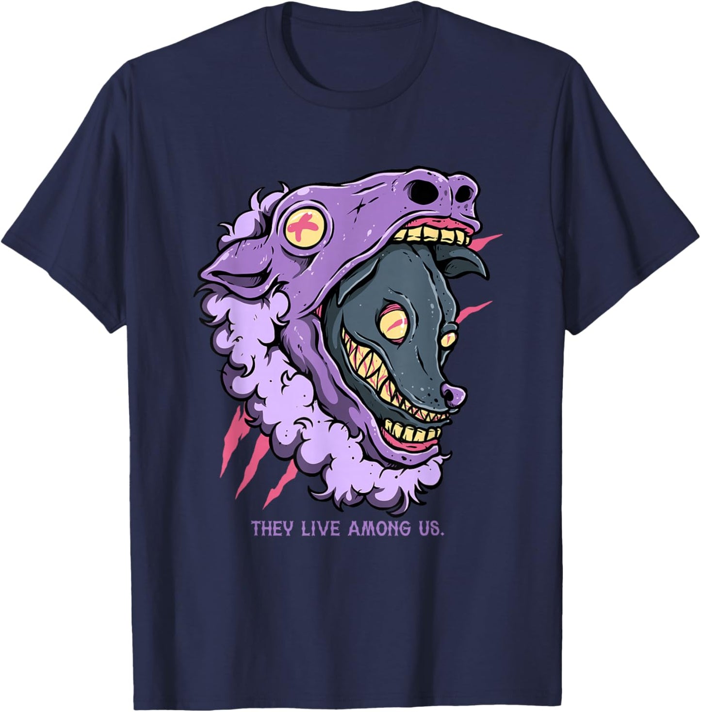 Wolf in Sheep Trust No One Manipulative They Live Among Us T-Shirt - T-Shirt | Navy