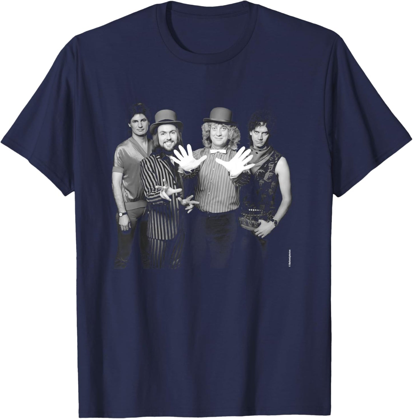 Noddy Holder With Slade Band Portrait By Allan Ballard T-Shirt - T-Shirt | Navy