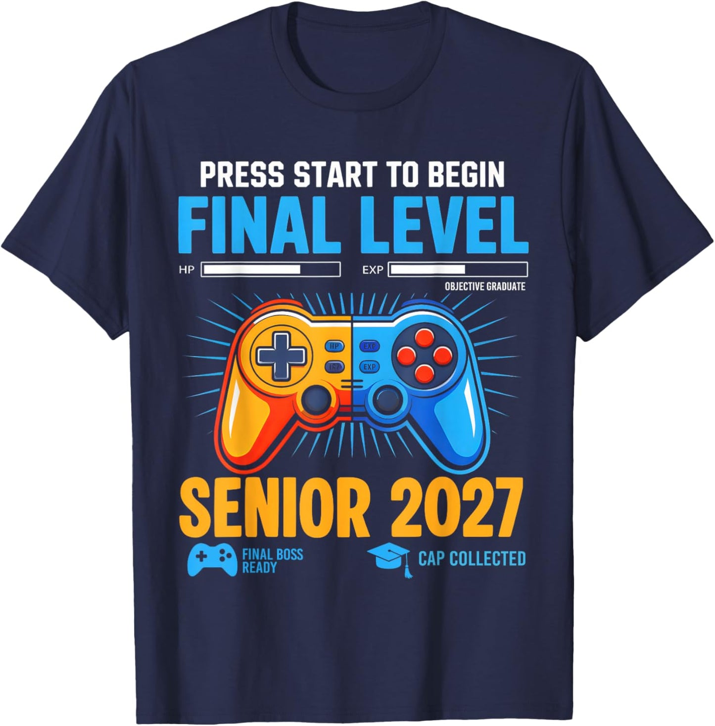 Senior Class of 2027 Back to School Gamer Senior 2027 Boys T-Shirt - T-Shirt | Navy
