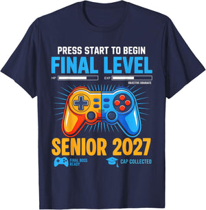 Senior Class of 2027 Back to School Gamer Senior 2027 Boys T-Shirt - T-Shirt | Navy