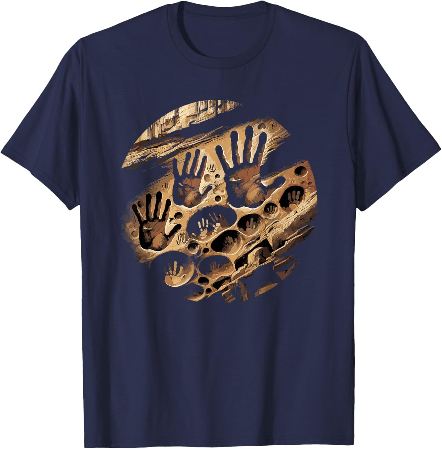 Kokopelli Petroglyphs Rock Painting Cave Art Design T-Shirt - T-Shirt | Navy