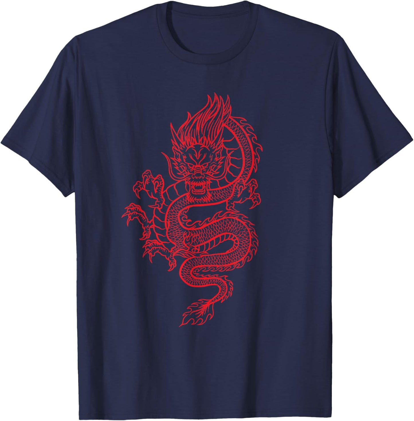 Red Colored Dragon T-Shirt - T-Shirt | Navy