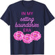 In My Setting Boundaries Era - Pink Flowers T-Shirt - T-Shirt | Navy