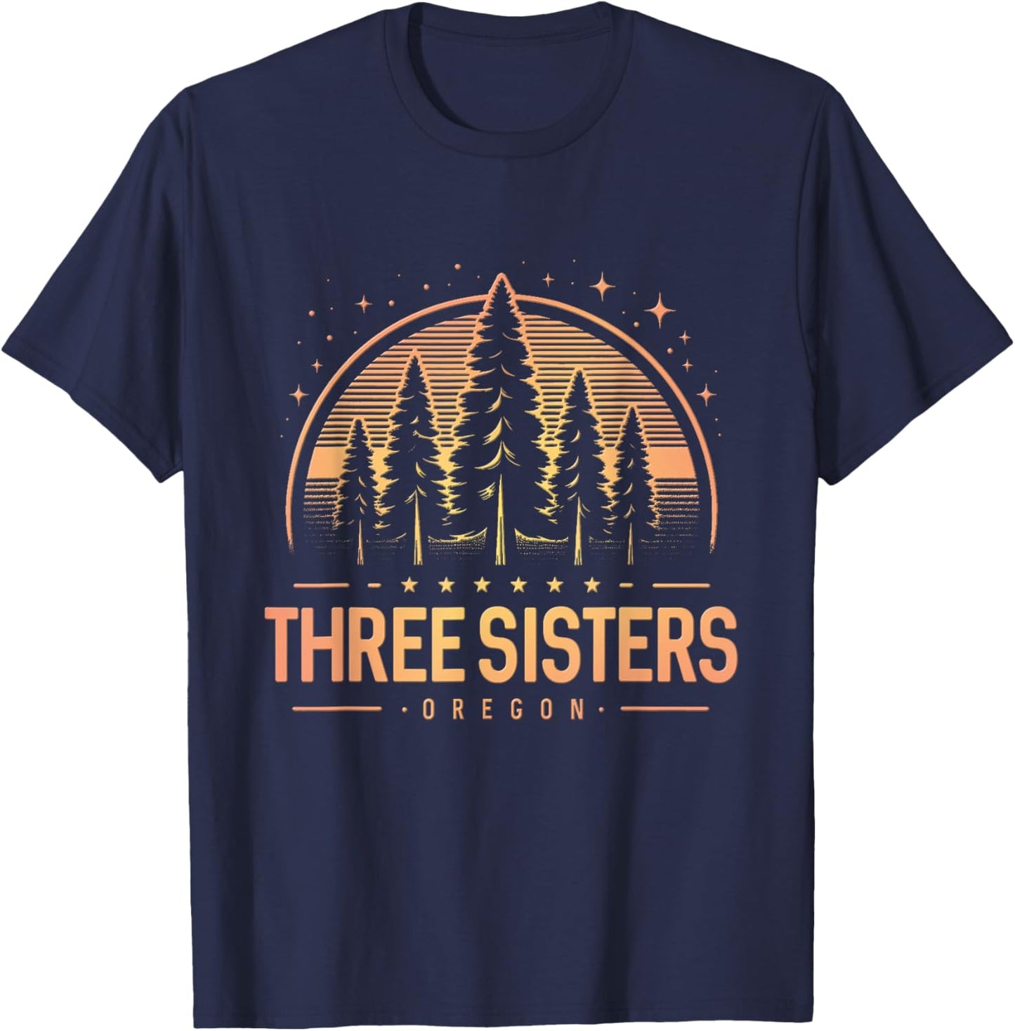 Three Sisters | Three Sisters Oregon | Three Sisters OR T-Shirt - T-Shirt | Navy