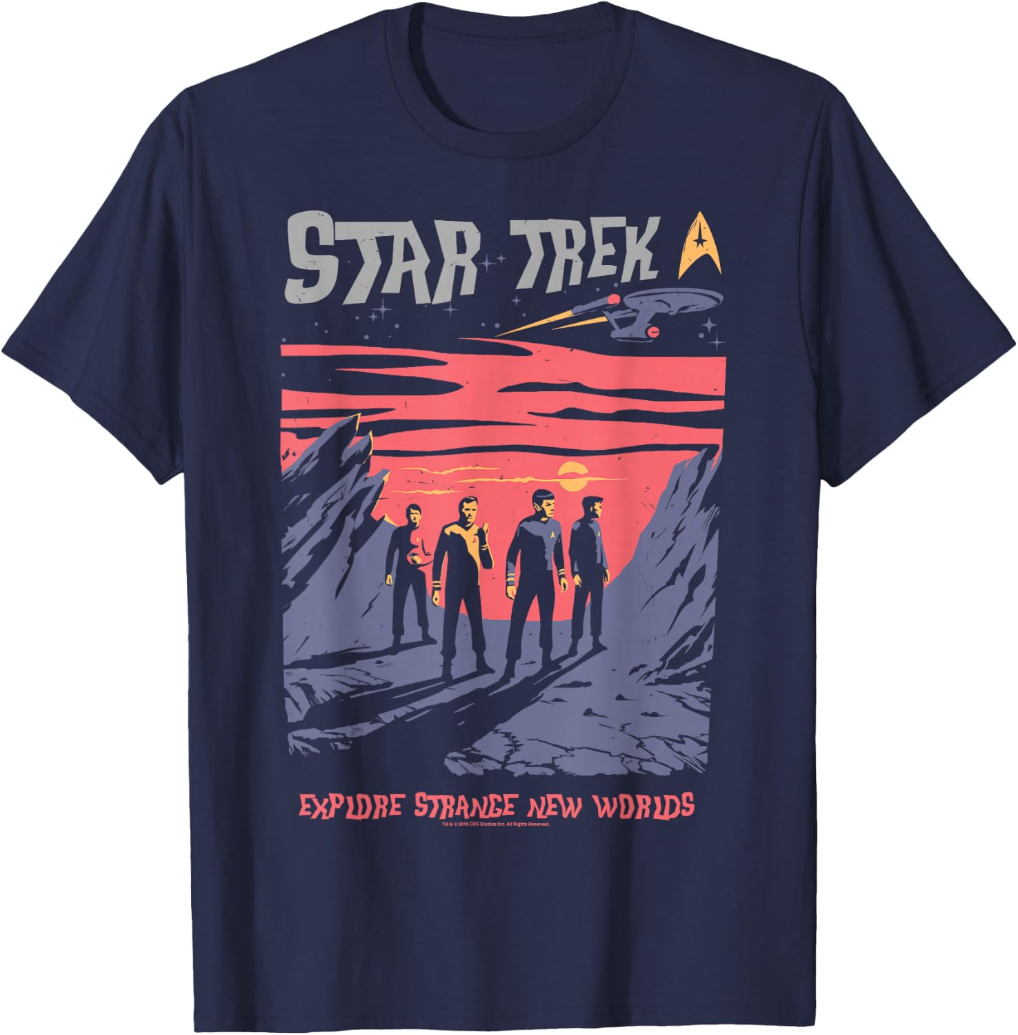 Star Trek Explore Strange New Worlds Fan Art T-Shirt - T-Shirt | Navy