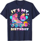 6th Birthday Girl 6 Years Roller Skates Number 6 T-Shirt - T-Shirt | Navy