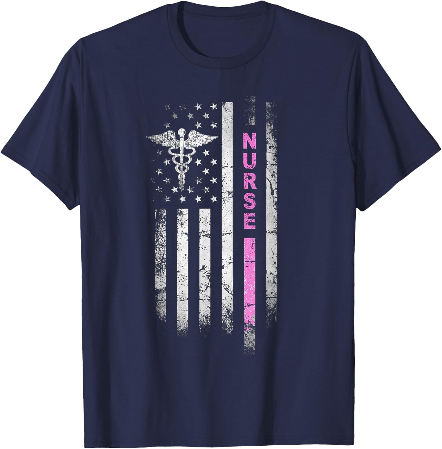 NURSE Squad Vintage Flag I Survived Nursing School RN Team T-Shirt - T-Shirt | Navy