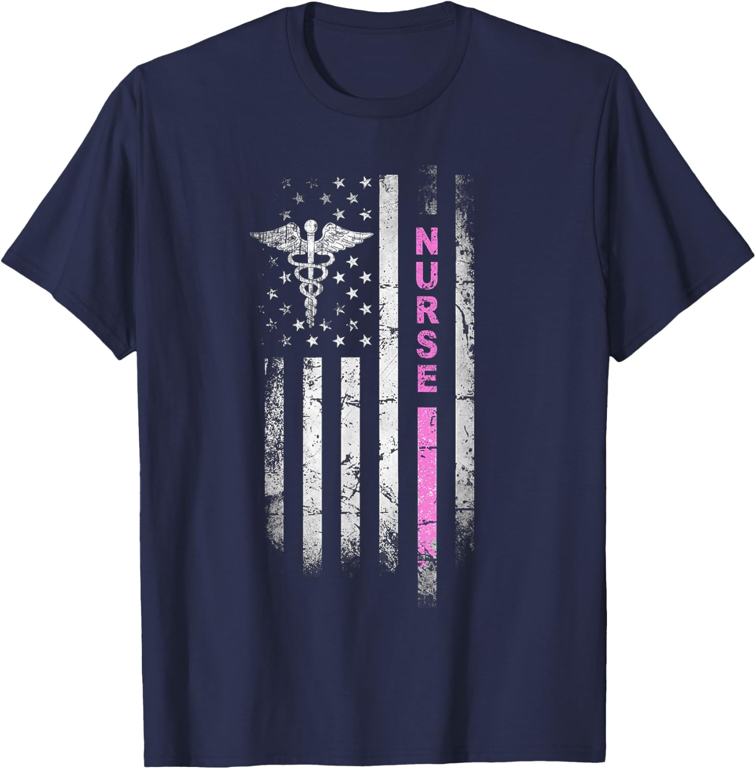 NURSE Squad Vintage Flag I Survived Nursing School RN Team T-Shirt - T-Shirt | Navy