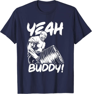 Yeah Buddy - Ronnie Coleman T-Bar Row - Gym Motivational T-Shirt - T-Shirt | Navy