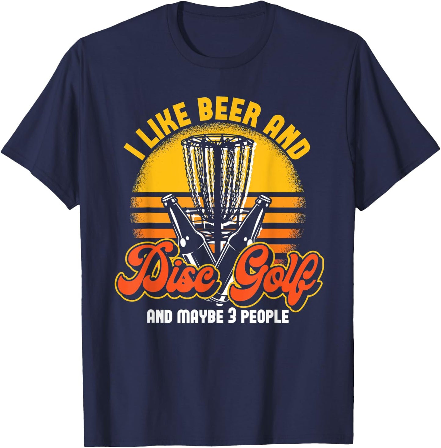 Beer Drinking Party Stupid Tree Frisbee Golfer Disc Golf T-Shirt - T-Shirt | Navy