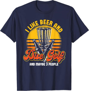 Beer Drinking Party Stupid Tree Frisbee Golfer Disc Golf T-Shirt - T-Shirt | Navy