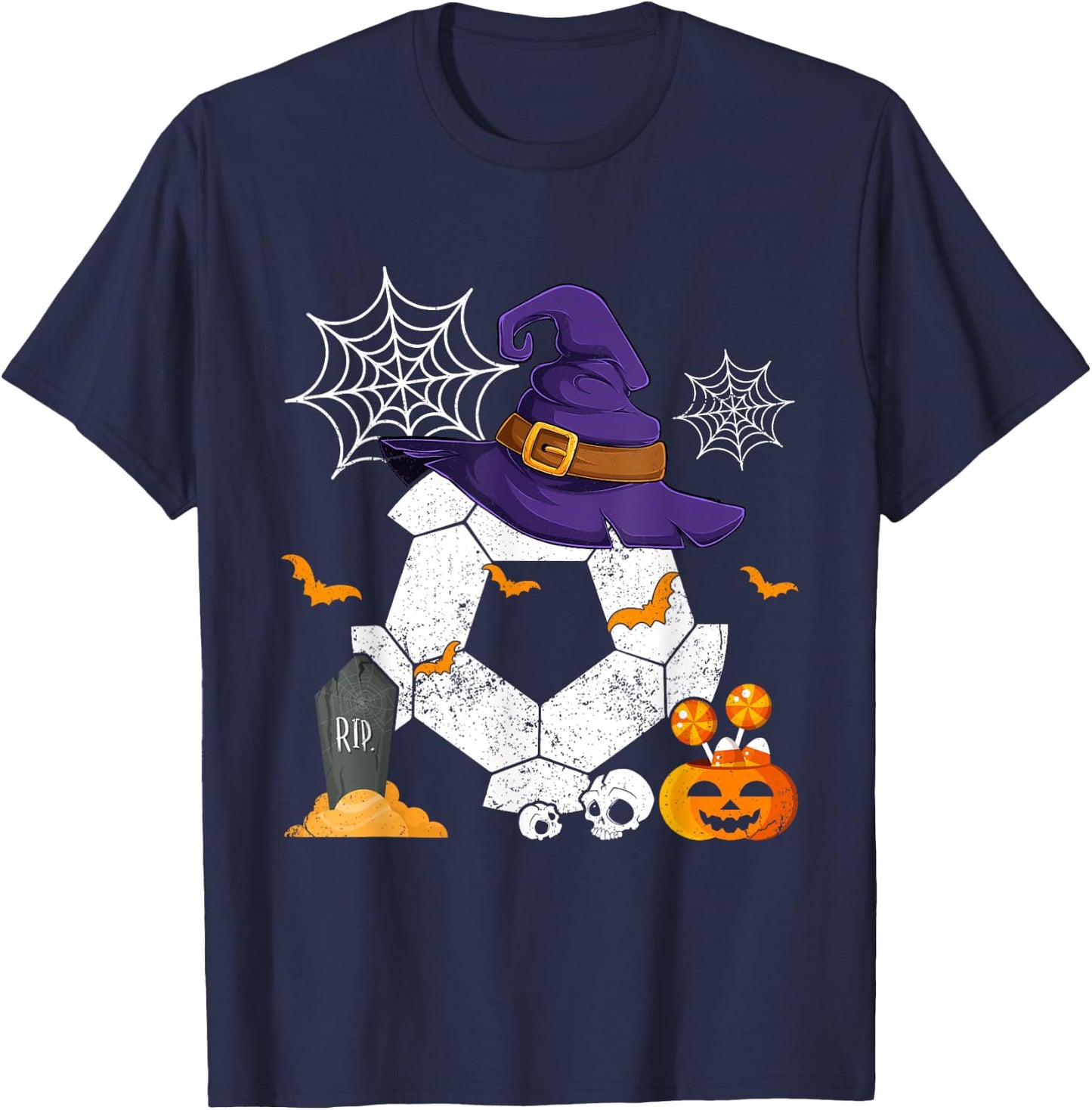 Funny Witch Soccer Halloween Costume Soccer Lover T-Shirt - T-Shirt | Navy