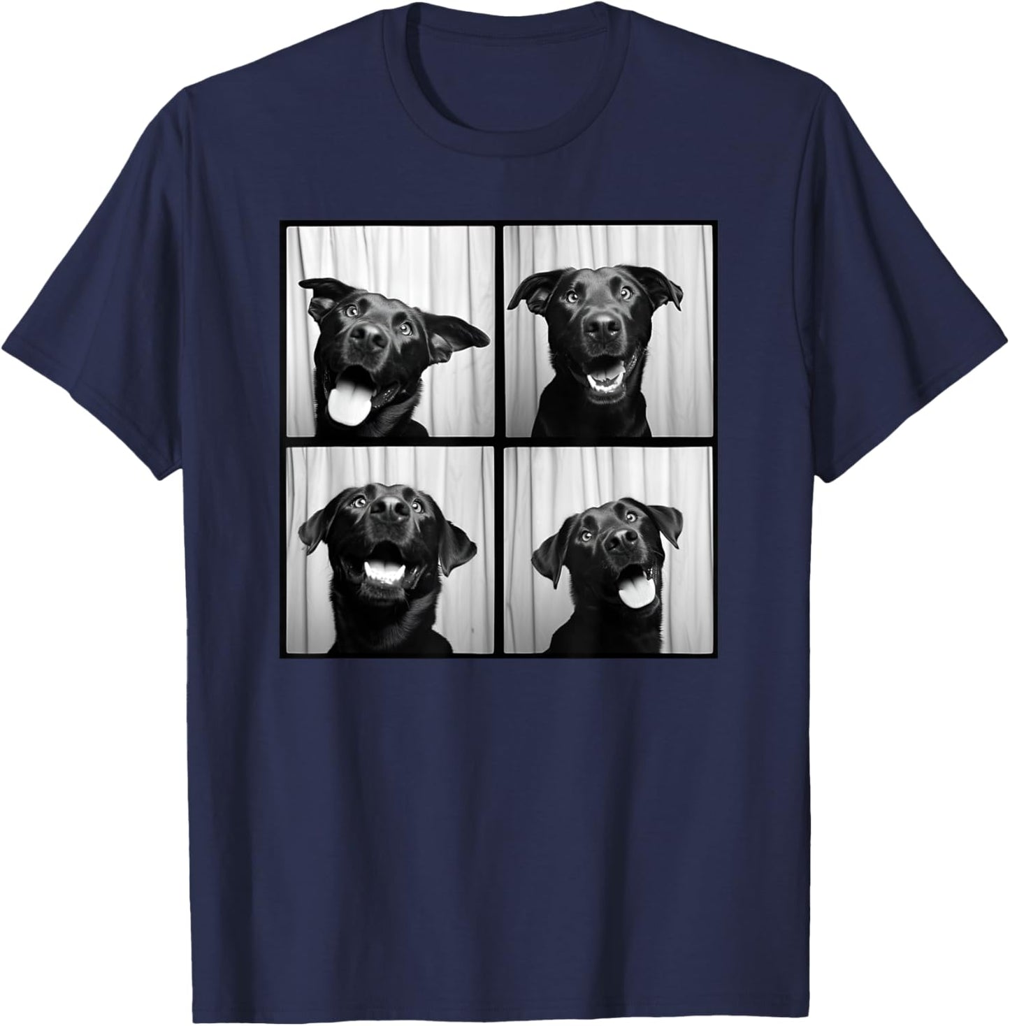Black Labrador Pet Portrait Photobooth Labrador Dog Lover T-Shirt - T-Shirt | Navy