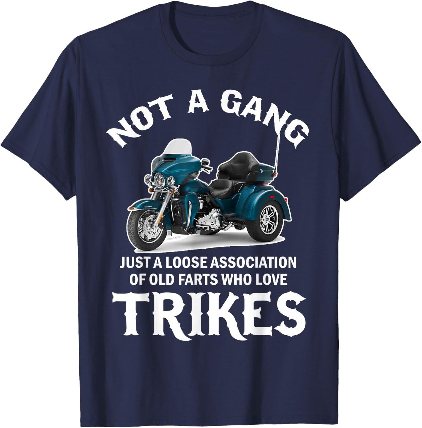 Motorcycle Trike Trikers No Gear Tricycle T-Shirt - T-Shirt | Navy