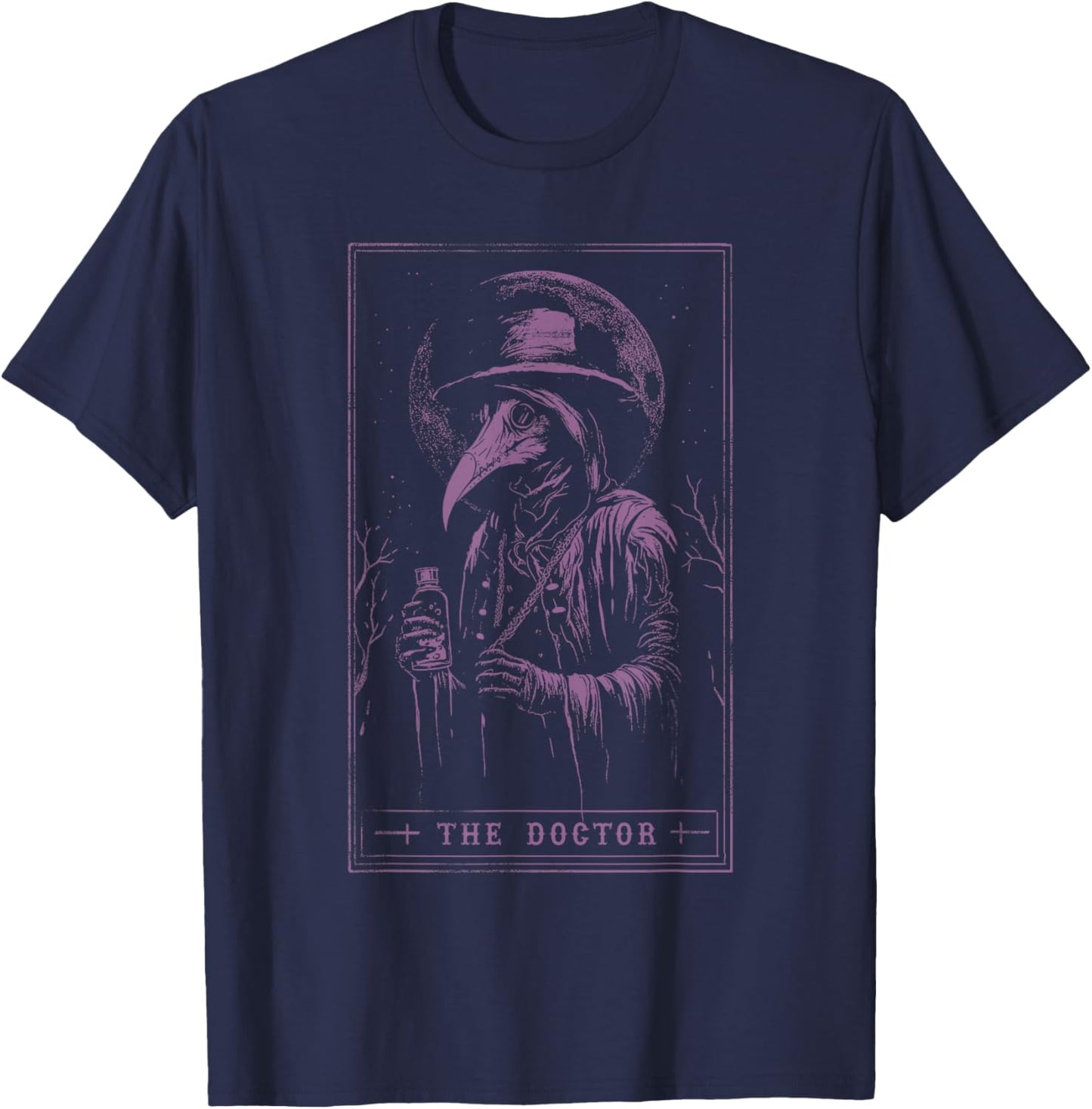 Plague Doctor Tarot Card Shirt Horror Death Occult Satanic T-Shirt - T-Shirt | Navy