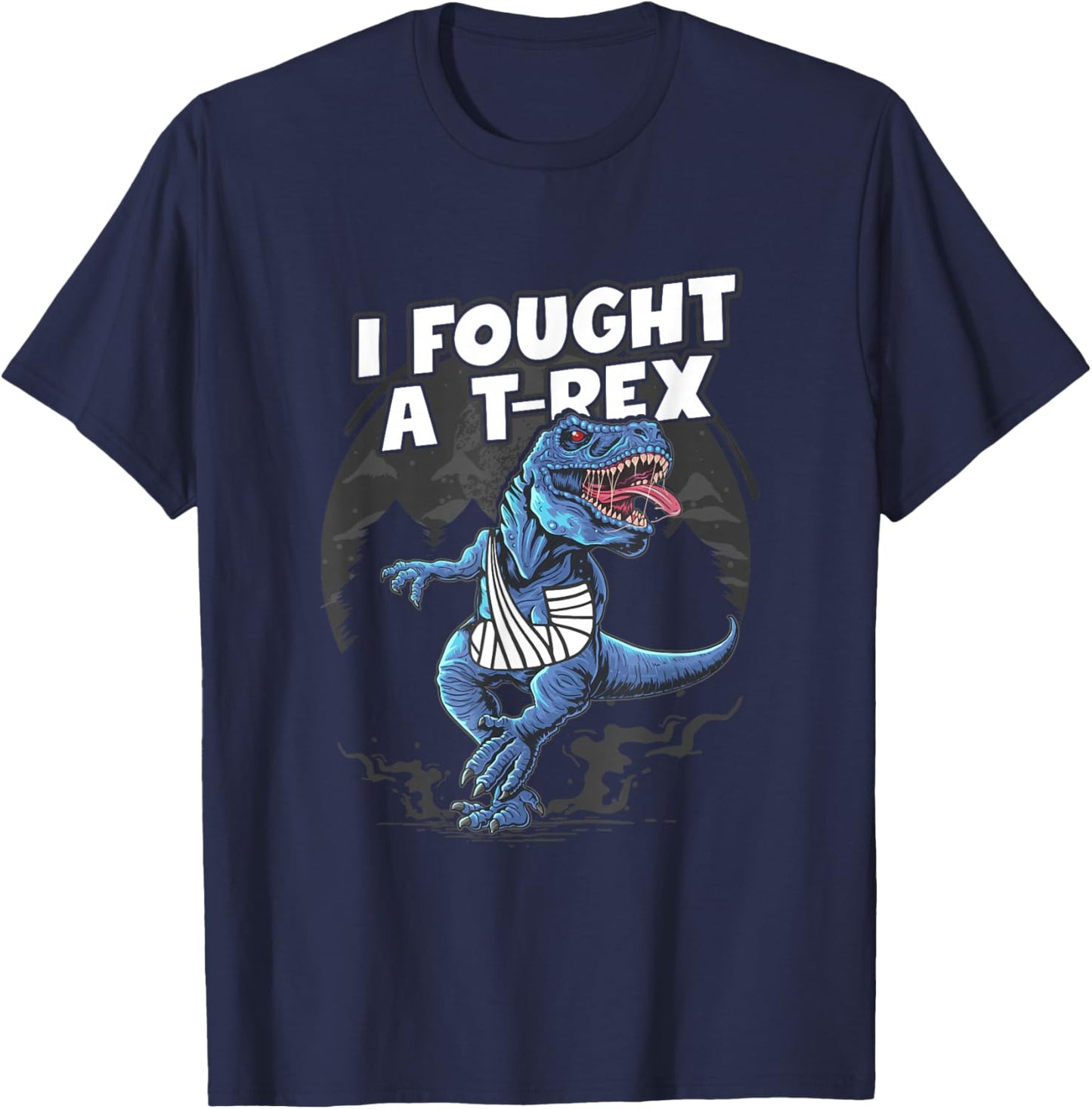 Broken Arm Recovery Boys Dinosaur I Fought A T-Rex Injury T-Shirt - T-Shirt | Navy