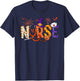 Spooky Nurse Witchy Vintage Hippie Halloween Thanksgiving T-Shirt - T-Shirt | Navy