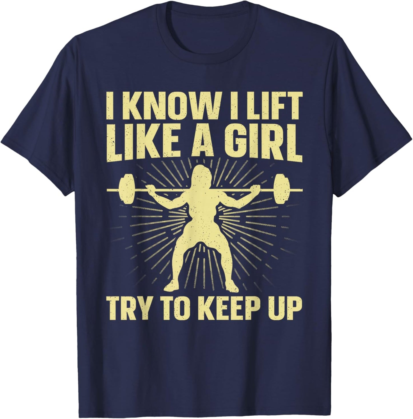 Powerlifting Art Girls Weightlifting Power Lifting T-Shirt - T-Shirt | Navy