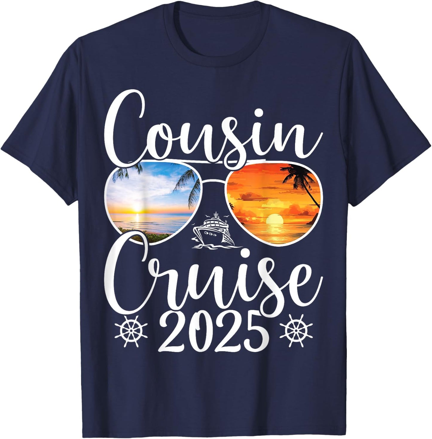 Cousin Cruise 2025 Girls Sister Cruise 2025 Vacation Lovers T-Shirt - T-Shirt | Navy