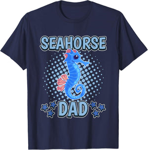 Seahorse Dad Daddy Father's Day Seahorse T-Shirt - T-Shirt | Navy
