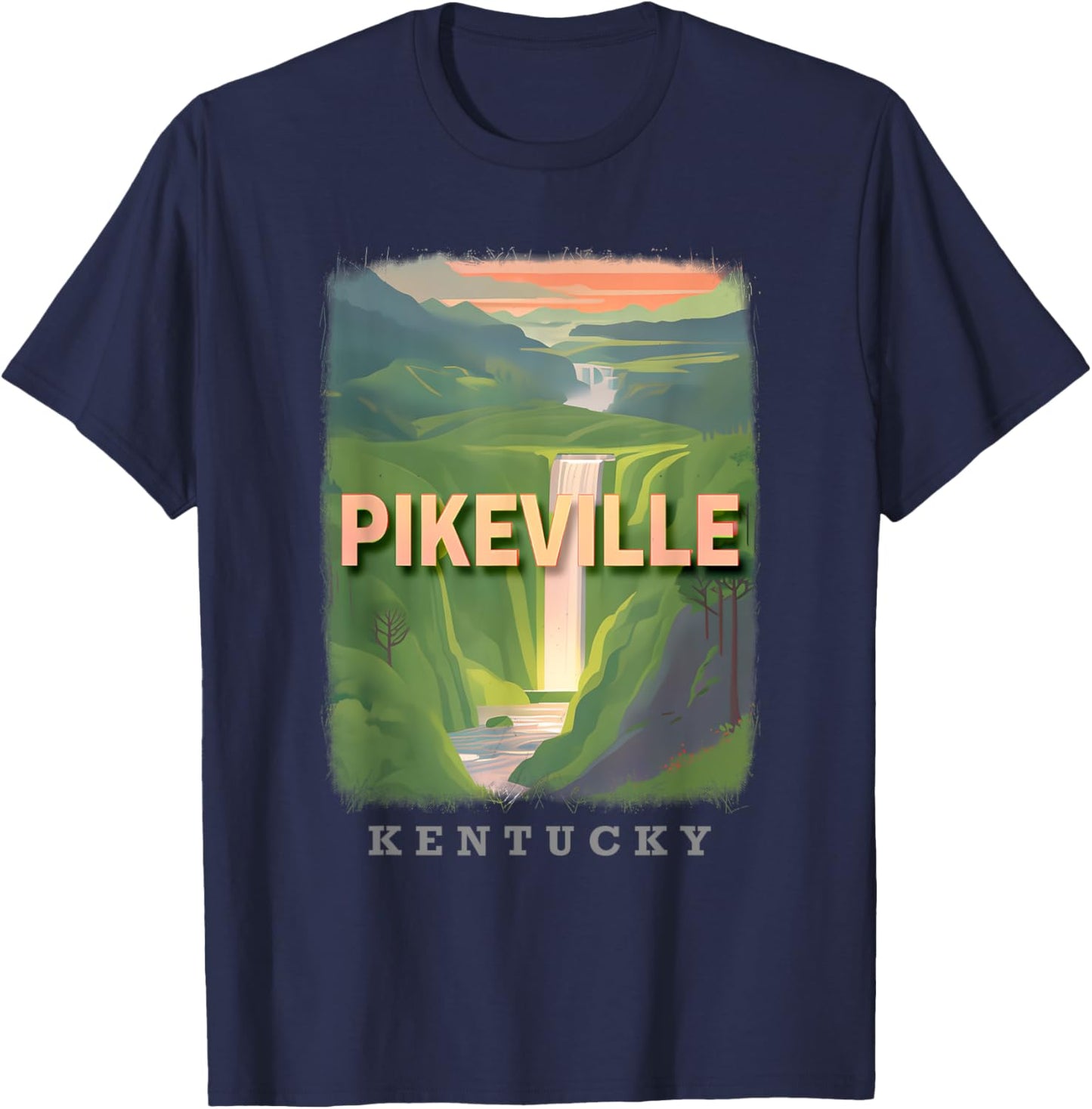 Pikeville Kentucky KY Natural Beauty SD006 T-Shirt - T-Shirt | Navy