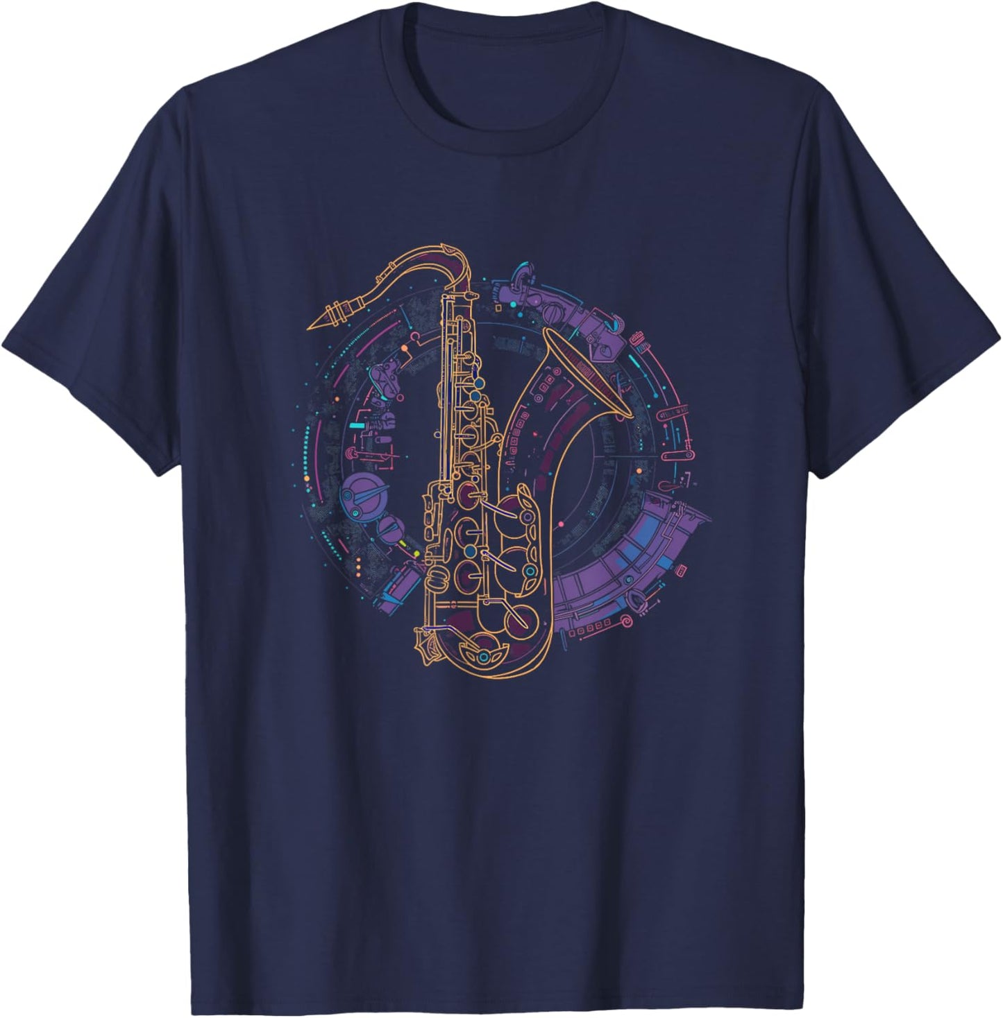 Saxophone Graphics Saxophone Player Saxophone Music T-Shirt - T-Shirt | Navy