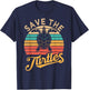 Save The Turtles Animal Rights Sea Turtle Retro Style Gift T-Shirt - T-Shirt | Navy
