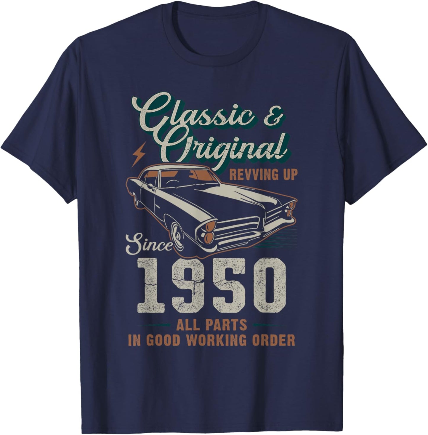 Born 1950 Vintage Classic Car 75th Birthday T-Shirt - T-Shirt | Navy
