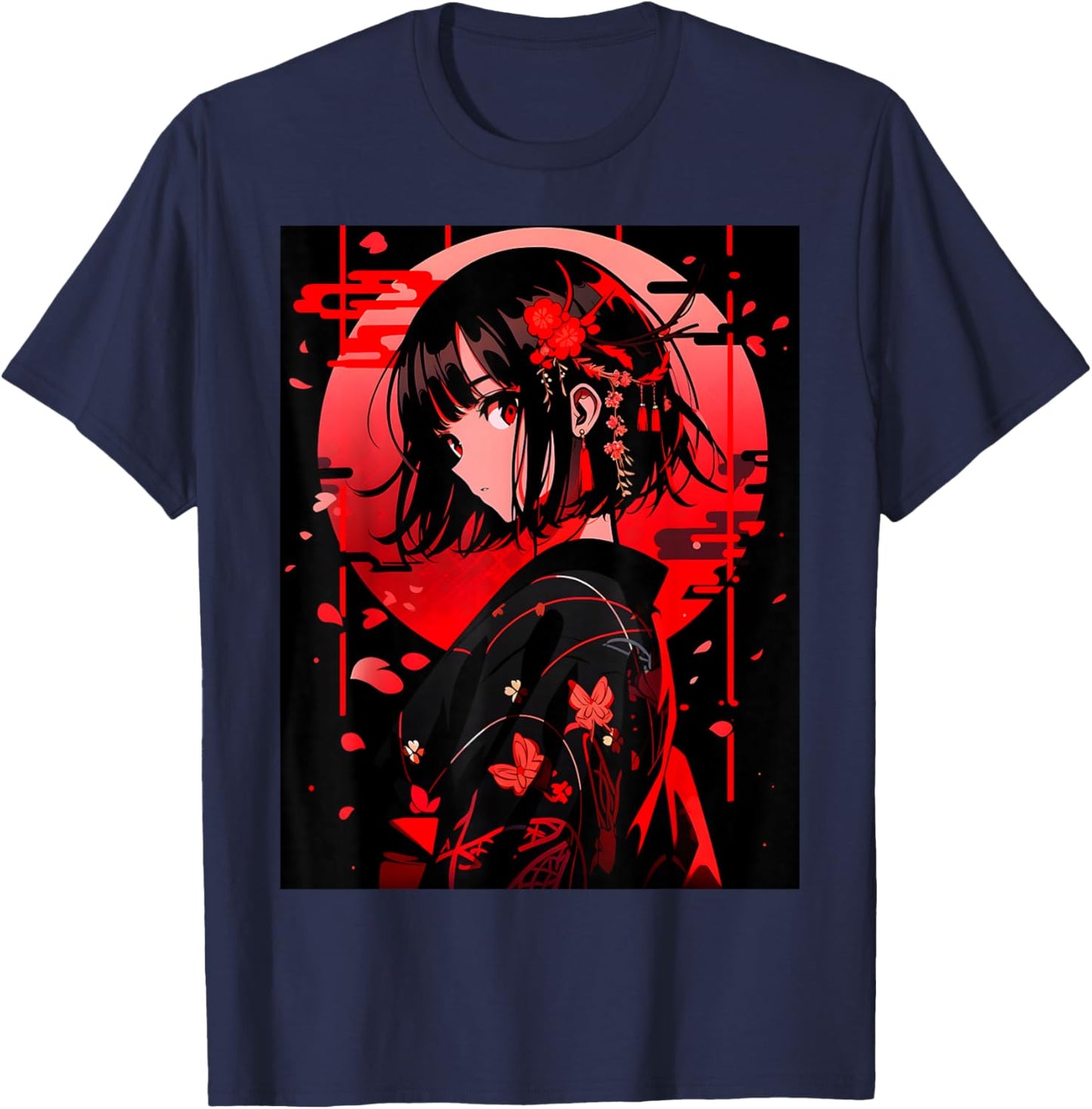 Techwear Harajuku Aesthetic Cyberpunk Anime Manga T-Shirt - T-Shirt | Navy