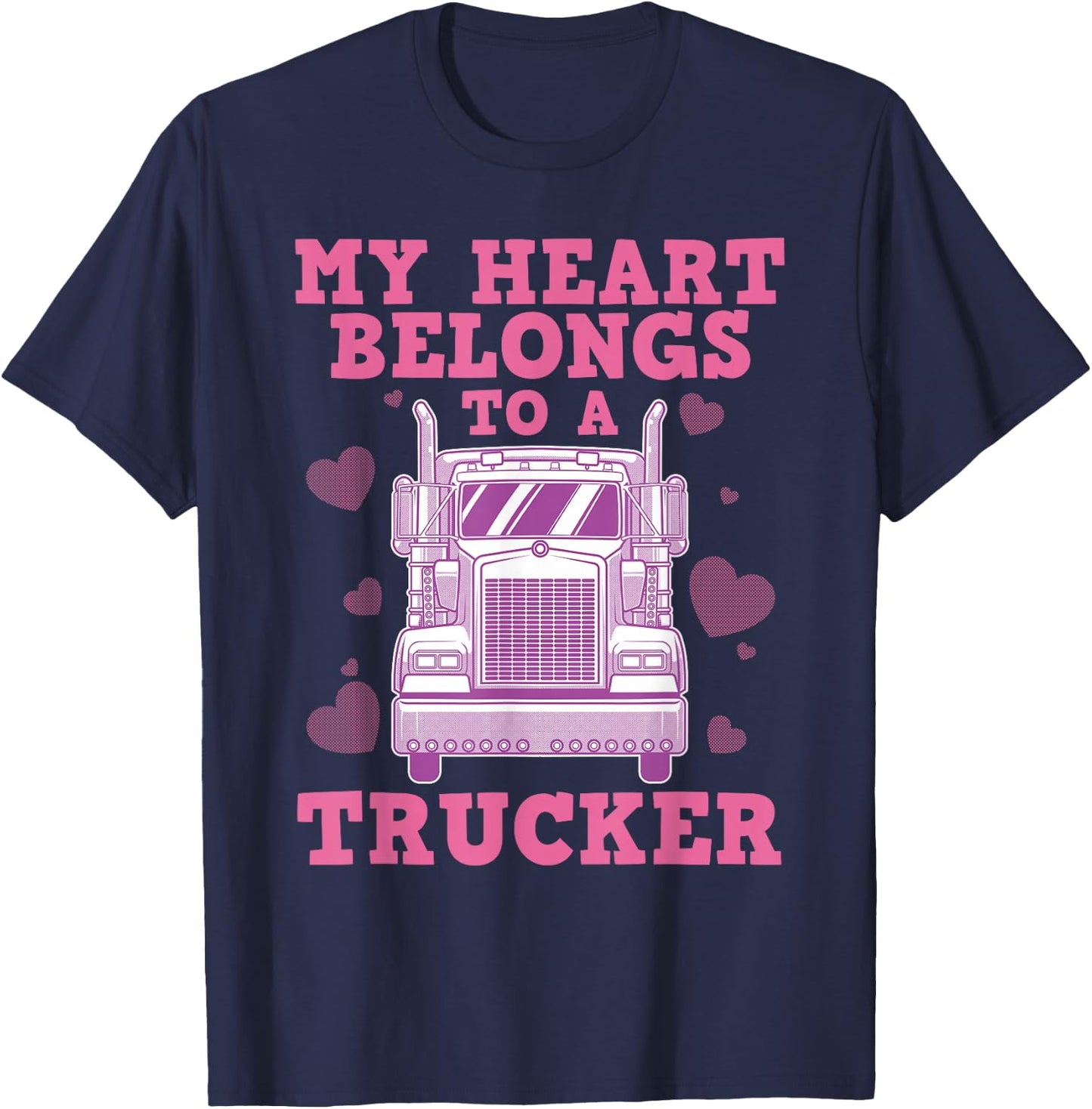 Cool Truckers Wife Gift Funny Truck Driver Girl T-Shirt - T-Shirt | Navy