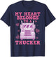 Cool Truckers Wife Gift Funny Truck Driver Girl T-Shirt - T-Shirt | Navy