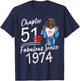 Chapter 51 Fabulous Since 1974 51st Birthday Afro Black Girl T-Shirt - T-Shirt | Navy