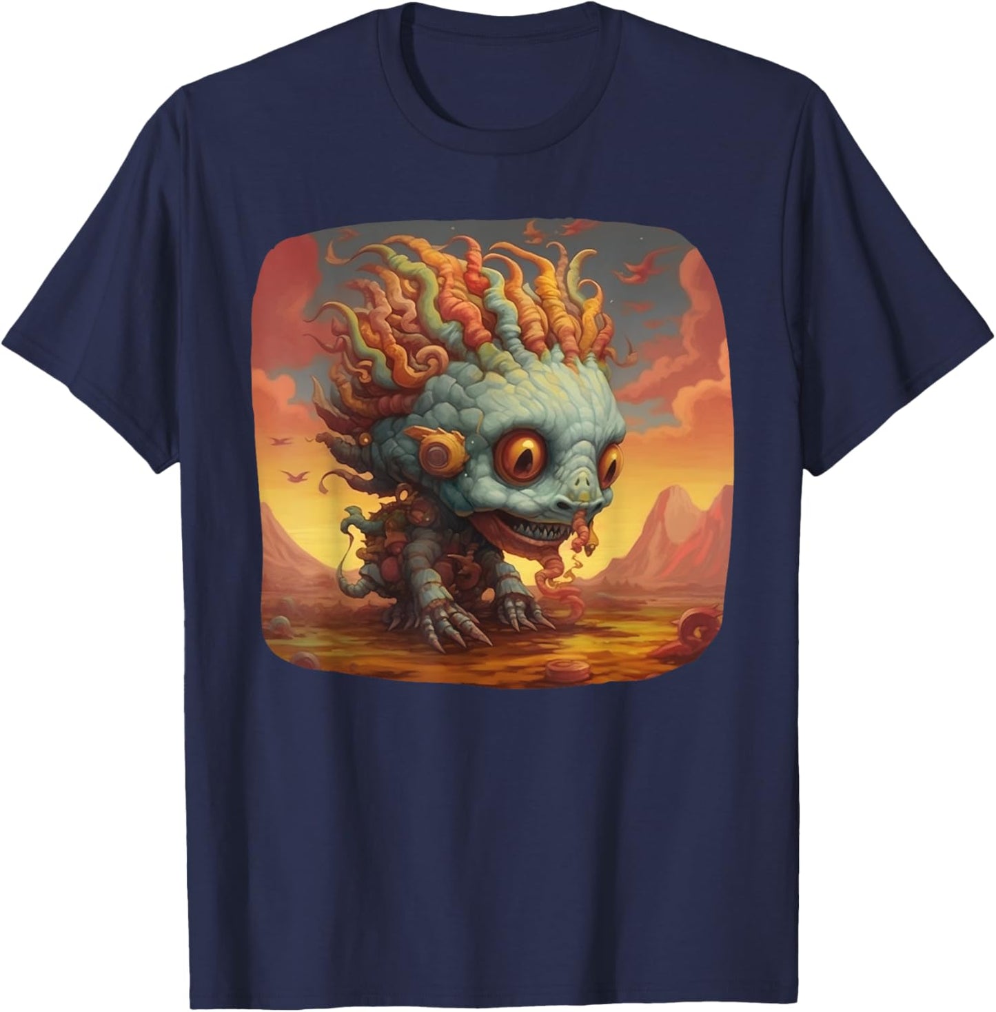 YA Sci Fi Giger Aliens T Giger Dream Space Martian Fantasy T T-Shirt - T-Shirt | Navy