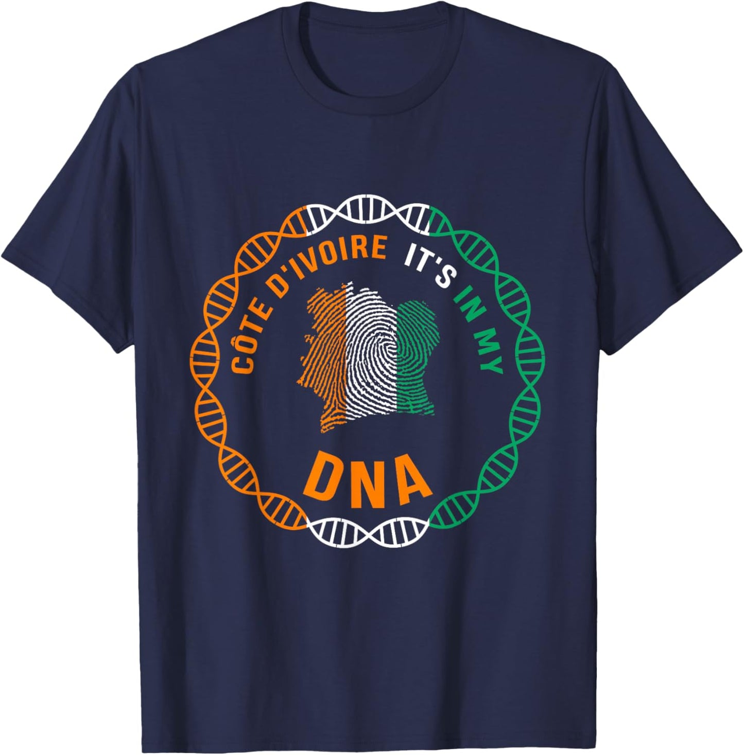 Cote d'Ivoire Flag,Ivory Coast,Cote d'Ivoire map. T-Shirt - T-Shirt | Navy