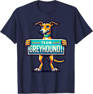 Team Greyhound, Dog Mascot, Greyhound Racing, Dog Lover Women Kids T-Shirt - T-Shirt | Navy