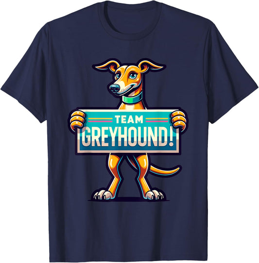 Team Greyhound, Dog Mascot, Greyhound Racing, Dog Lover Women Kids T-Shirt - T-Shirt | Navy