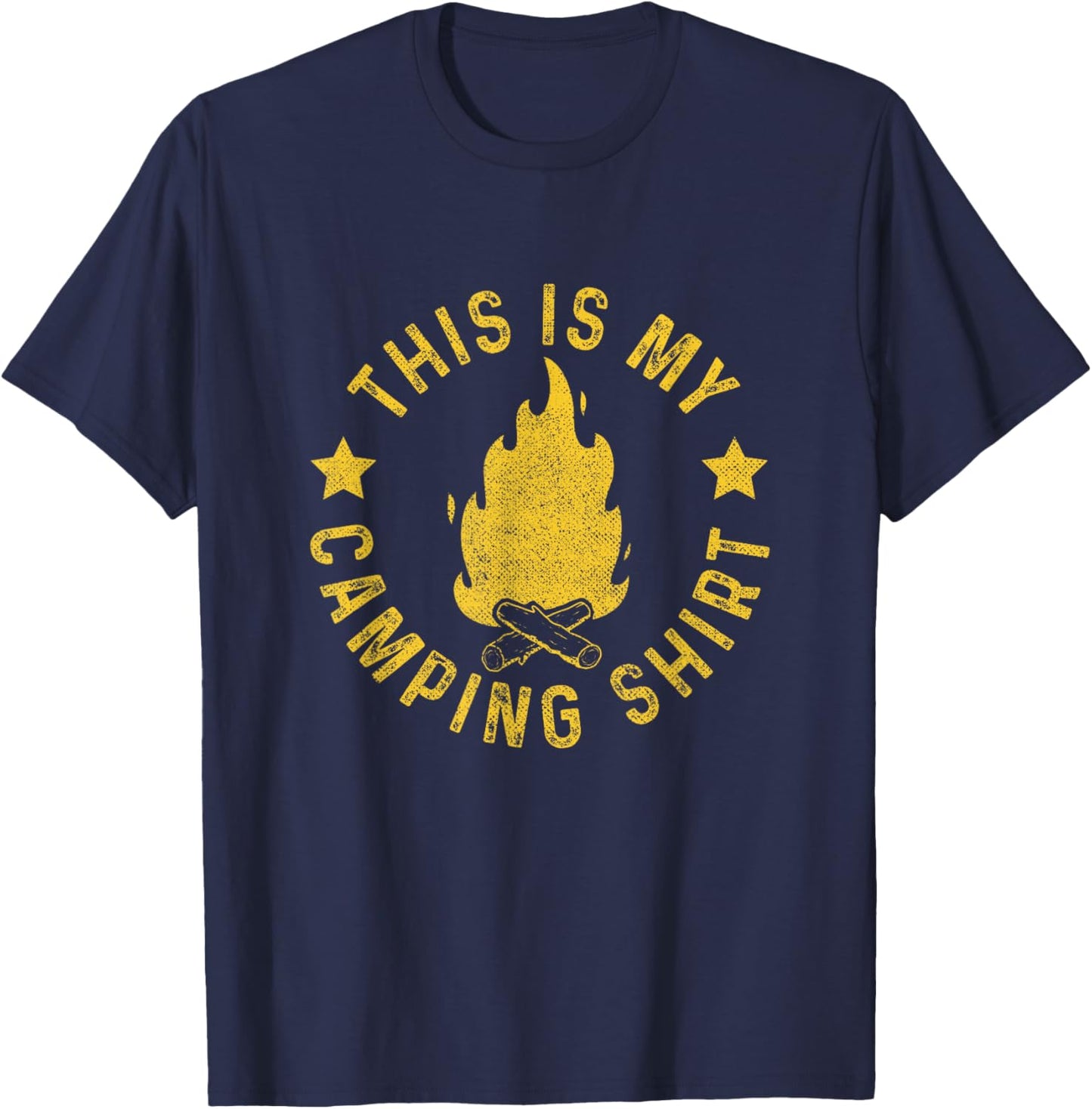 This Is My Camping Outfit | Campfire | Mountains Camper T-Shirt - T-Shirt | Navy