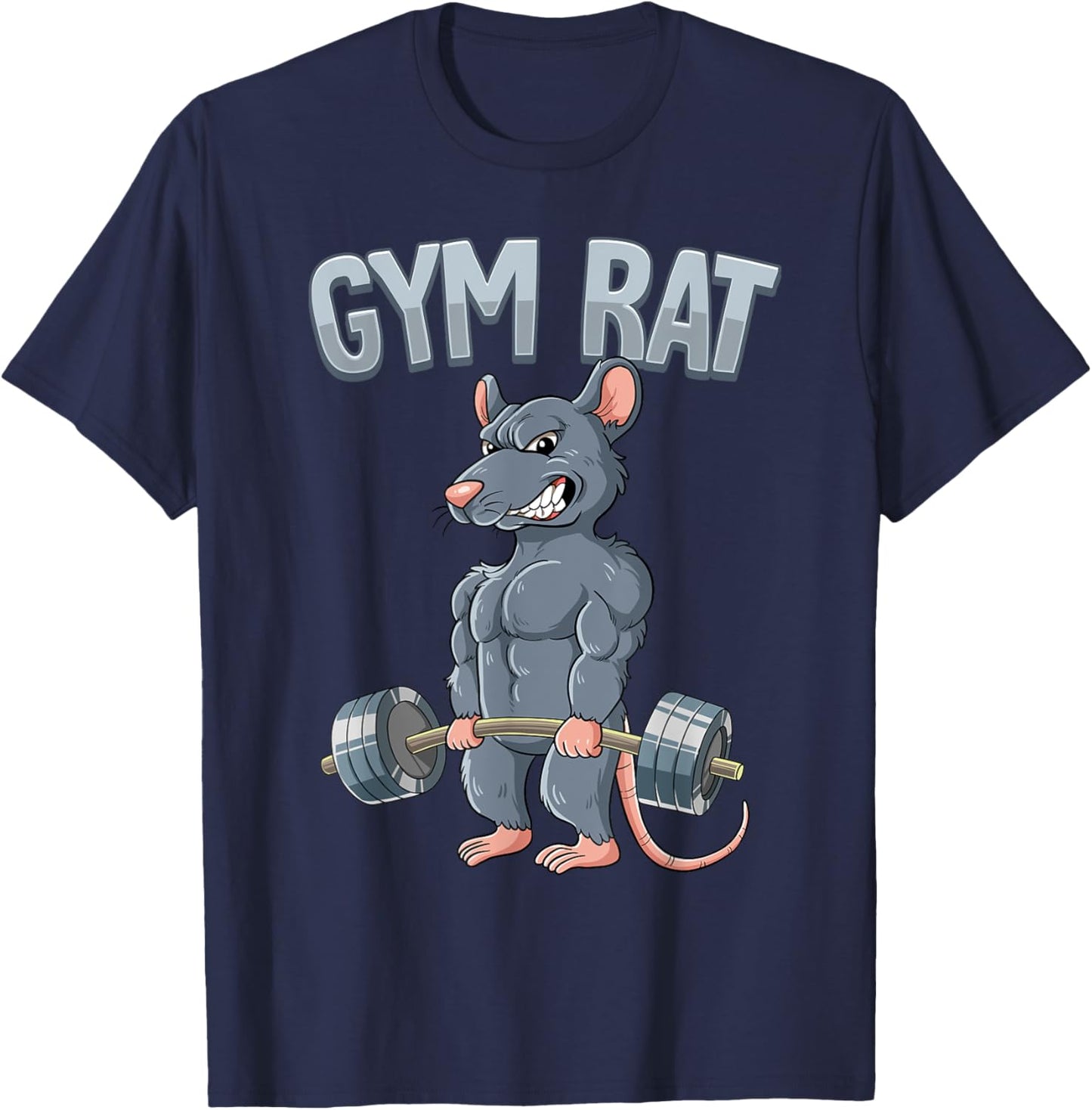 Weight Training Deadlift Gym Rat T-Shirt - T-Shirt | Navy