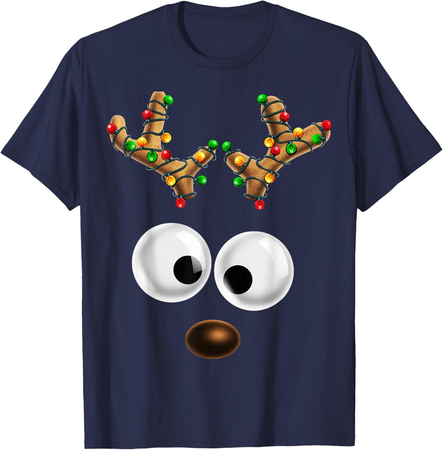 Matching Family Christmas Reindeer Face Christmas Gift Kids T-Shirt - T-Shirt | Navy
