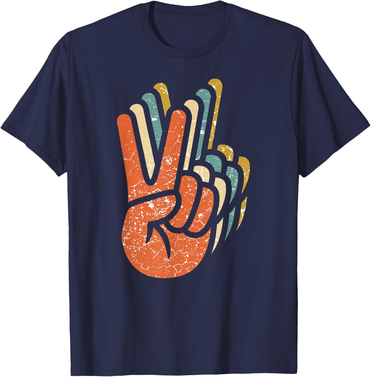 Hippie Peace 60s 70s Hippie T-Shirt - T-Shirt | Navy