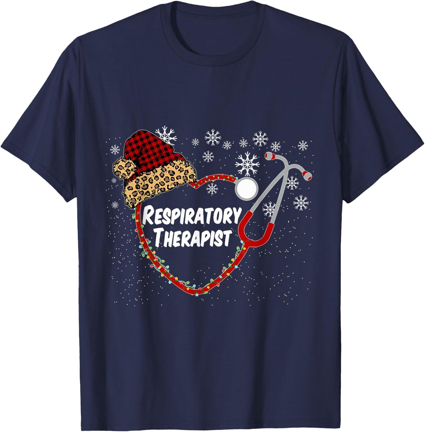 Stethoscope Respiratory Therapist Christmas Nurse 2020 T-Shirt - T-Shirt | Navy