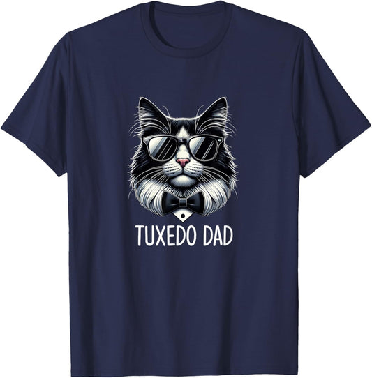 Tuxedo Dad - Tuxedo Cat T-Shirt - T-Shirt | Navy