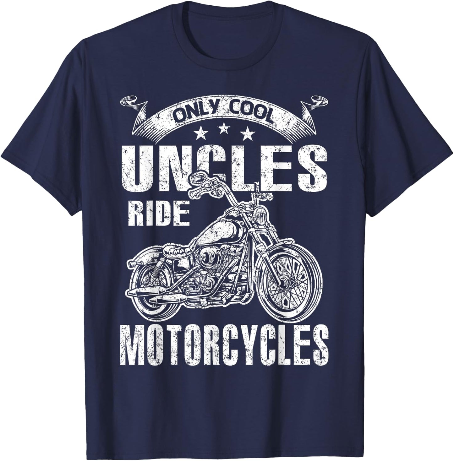 Only Cool Uncles Rides Motorcycles T-Shirt - T-Shirt | Navy