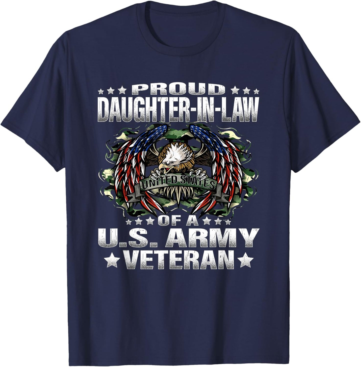Proud Daughter-In-Law Of A US Army Veteran Vet's Family T-Shirt - T-Shirt | Navy