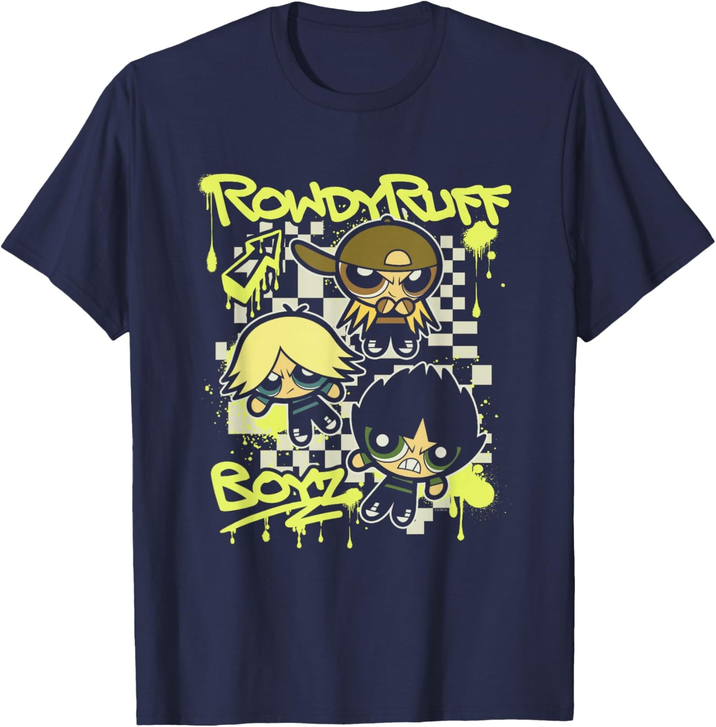 The Powerpuff Girls Rowdyruff Boyz Retro Punk Poster T-Shirt - T-Shirt | Navy
