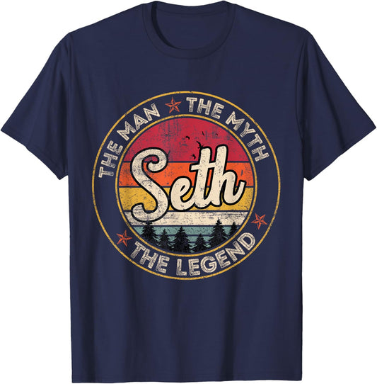 Seth The Man The Myth The Legend Personalized Name T-Shirt - T-Shirt | Navy