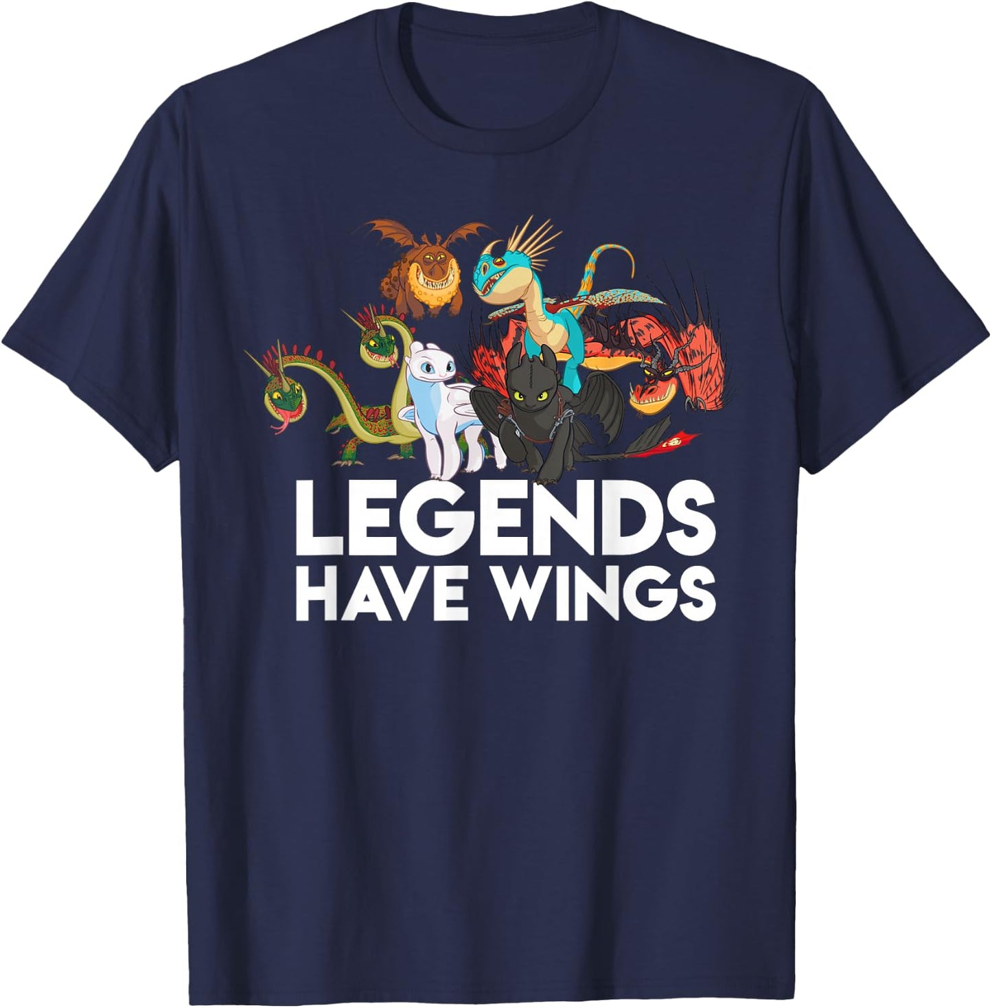 How to Train Your Dragons 3 Hidden World Legends Have Wings T-Shirt - T-Shirt | Navy
