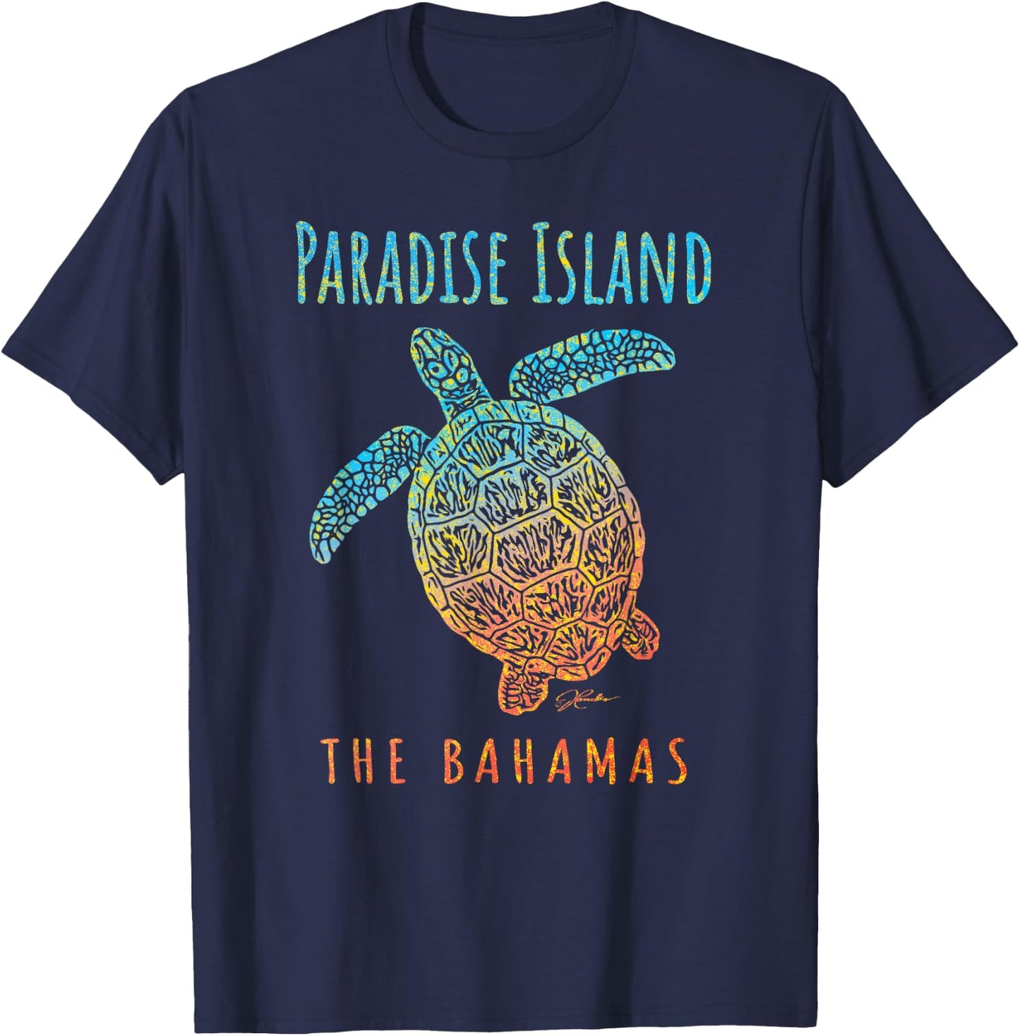 JCombs: Paradise Island, The Bahamas, Sea Turtle, Beach Women Kids T-Shirt - T-Shirt | Navy