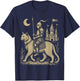 Weird Medieval Cat Middle Ages Armored Knight Riding Cat T-Shirt - T-Shirt | Navy